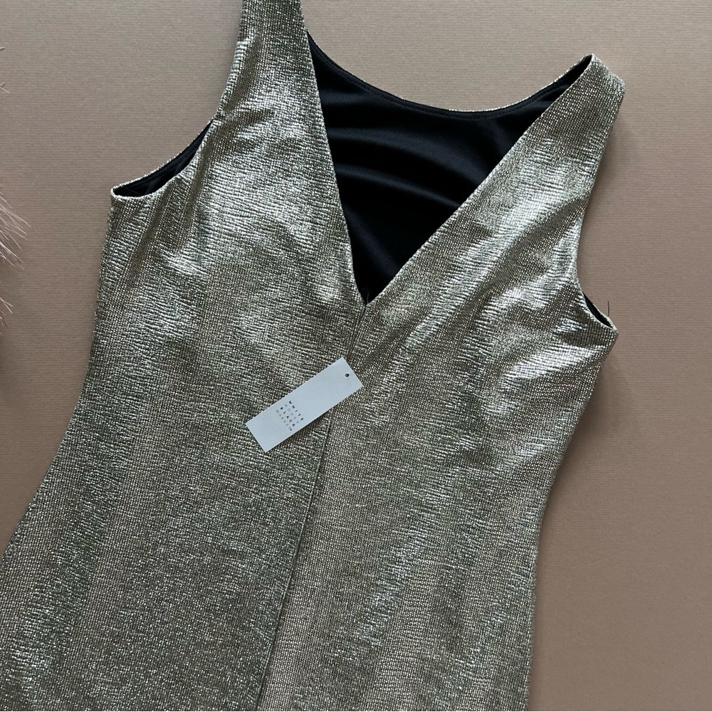 WHBM Metallic & Velvet Mini Shift Dress - Picture 8 of 13
